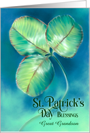 For Great Grandson St Patrick�s Day Blessings Shamrock Art Custom card