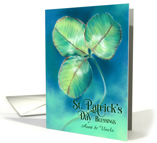 For Aunt and Uncle St Patrick�s Day Blessings Shamrock Art Custom card