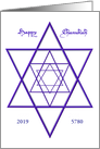 Happy Chanukah Blue Star of David Customize for Any Year card