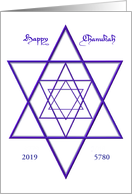 Happy Chanukah Blue Star of David Customize for Any Year card