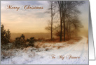 Fiance Christmas Snow Covered Country Path card