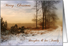 Daughter and her Family Christmas Snow Covered Country Path card