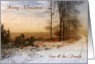 Son and his Family Christmas Snow Covered Country Path card