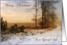 A special Son Christmas Snow Covered Country Path card
