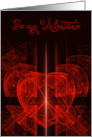 Be My Valentine Red Fractal Heart card