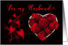 Husband Red Roses Hearts Valentine card