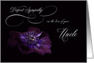 Deepest Sympathy Uncle purple Anemone flower card