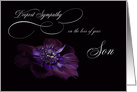 Deepest Sympathy Son purple Anemone flower card