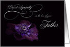 Deepest Sympathy Loss Father purple Anemone flower card