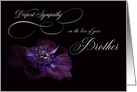 Deepest Sympathy Loss Brother purple Anemone flower card