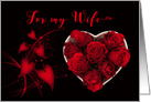 Valentine Wife Red Roses Hearts card