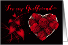 Valentine Girlfriend Red Roses Hearts card