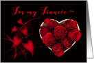 Valentine Fiance Red Roses Hearts card