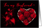 Valentine Boyfriend Red Roses Hearts card
