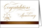 Custom Business Employee Anniversary 1 Year Service card