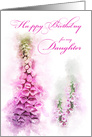 Happy Birthday Daughter Pink Foxglove Watercolor card