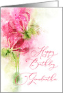 Happy Birthday Grandmother Pink lily gloriosa Flowers Watercolor card