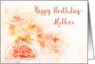 Happy Birthday for Mother a Watercolor of Orchid Flowers in a Vase card