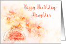 Happy Birthday for Daughter a Watercolor of Orchid Flowers in a Vase card