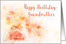 Happy Birthday for Grandmothe a Watercolor of Orchid flowers in a Vase card