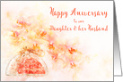 Happy Anniversary Our Daughter and her Husband Watercolor of Orchids card