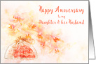 Happy Anniversary My Daughter and her Husband Watercolor of Orchids card