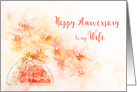 Happy Anniversary My Wife Watercolor of Orchids in a Vase card