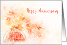 Happy Anniversary General Watercolor of Orchids in a Vase card