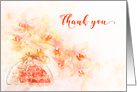Thank You Card Watercolor of Orchids in a Vase card