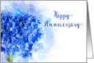Happy Anniversary General Watercolor Blue Hydrangea card