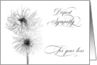 Deepest Sympathy for Your Loss White Dahlia Black & White Image card