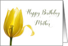 Happy Birthday Mother Yellow Tulip Flower card