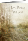 Happy Birthday Great Aunt Forest Landscape Fine Art card