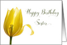 Happy Birthday Sister Yellow Tulip Flower card