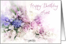 Happy Birthday Aunt Watercolor Flower Posy card