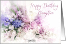 Happy Birthday Daughter Watercolor Flower Posy card