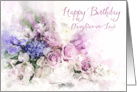 Happy Birthday Daughter in Law Watercolor Flower Posy card