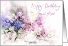 Happy Birthday Great Aunt Watercolor Flower Posy card