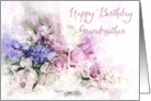 Happy Birthday Grandmother Watercolor Flower Posy card