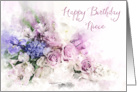 Happy Birthday Niece Watercolor Flower Posy card