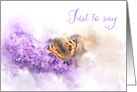 Just To Say Buddleia Watercolor Butterfly card