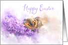 Happy Easter Buddleia Butterfly Watercolor card