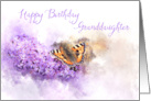 Happy Birthday Granddaughter Buddleia Butterfly Watercolor card
