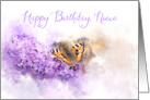 Happy Birthday Niece Buddleia Butterfly Watercolor card