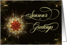 Season’s Greetings a Christmas Star on Black card