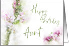 Happy Birthday Aunt Apple Blossom Watercolor card