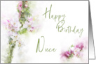 Happy Birthday Niece Apple Blossom Watercolor card