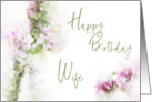 Happy Birthday Wife Apple Blossom Watercolor card