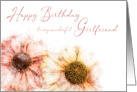 Girlfriend Birthday Two Hand Drawn Colored Helenium Flowers card