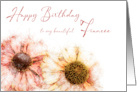 Fiancee Birthday Two Hand Drawn Colored Helenium Flowers card